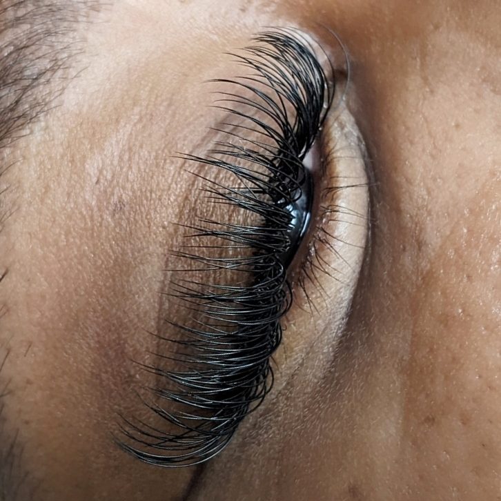 Classic single lash long fullset fusion lash extensions by The Auracle Salon Portmore Jamaica